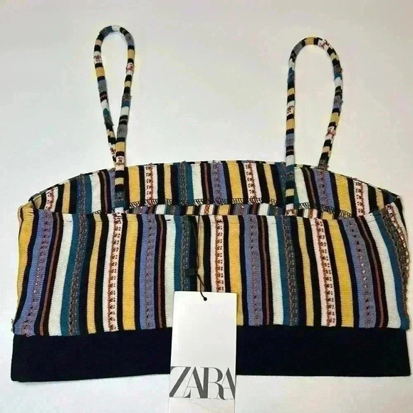 Zara Crop Top Size Small New With Tags Boho Cottage  Festival Spring Summer Vibe - Picture 7 of 10